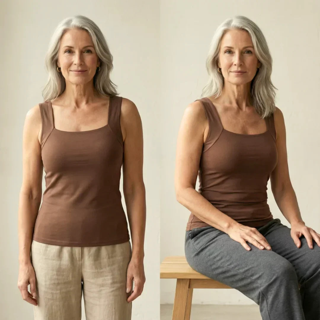 Claire | Square-Neck Tank with Built-In Comfort Bra