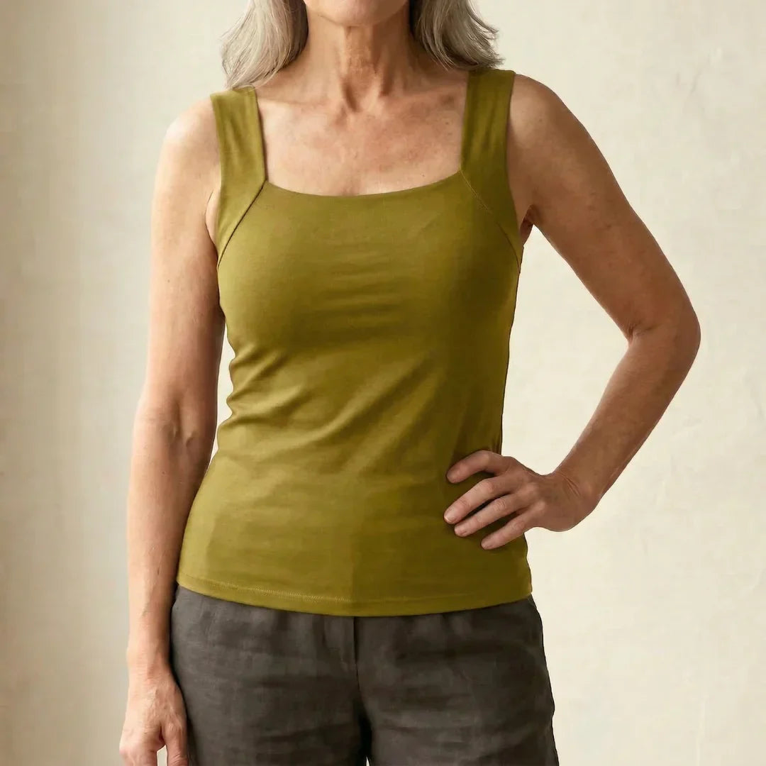Claire | Square-Neck Tank with Built-In Comfort Bra