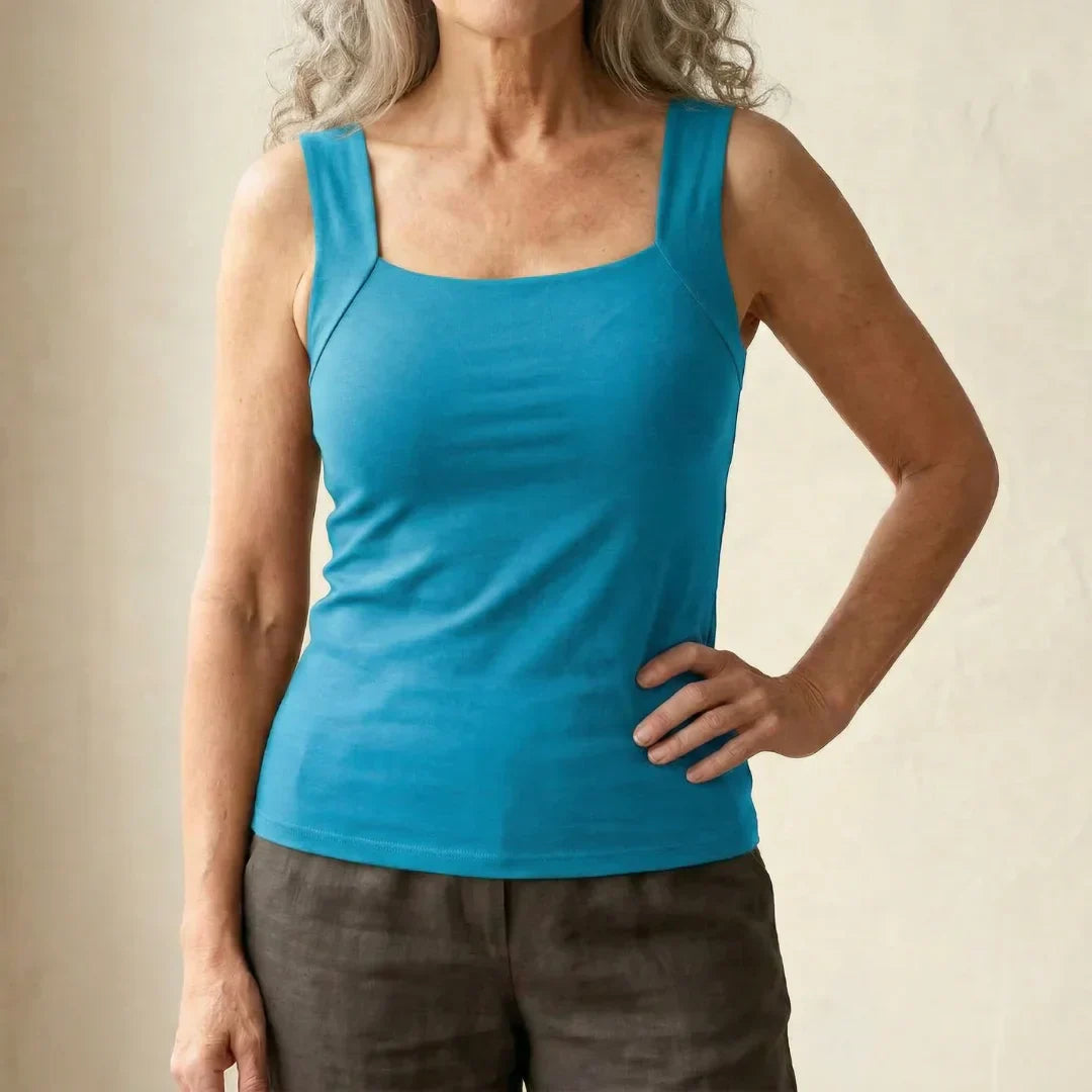 Claire | Square-Neck Tank with Built-In Comfort Bra