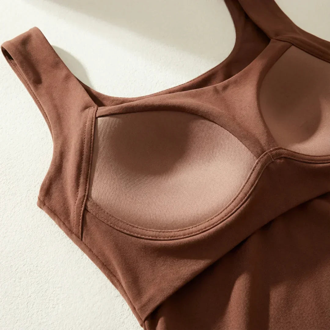 Claire | Square-Neck Tank with Built-In Comfort Bra