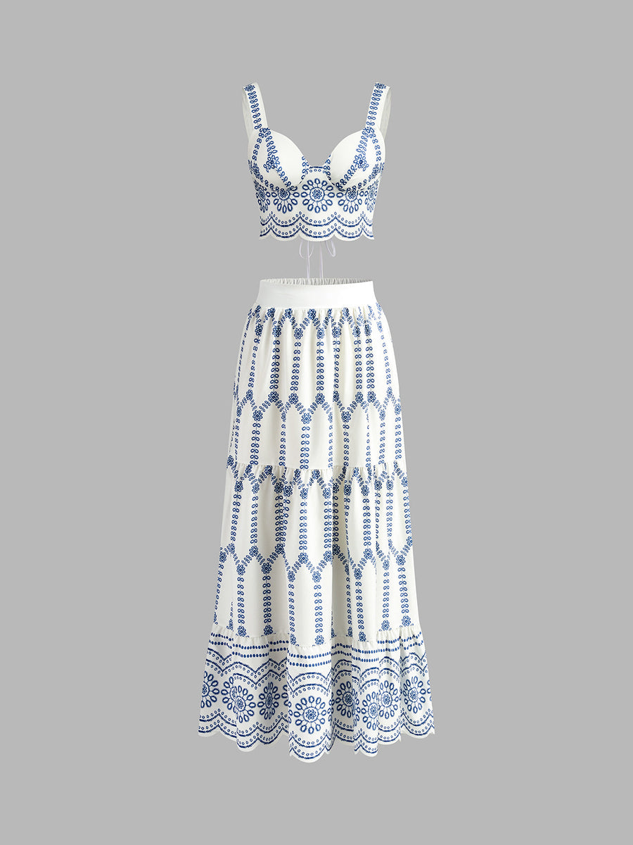 Margaret | Tiered Floral Midi Dress for Effortless Summer Style