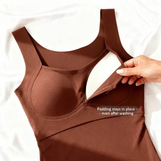 Claire | Square-Neck Tank with Built-In Comfort Bra